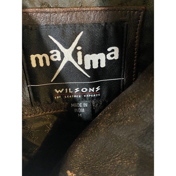 WILSON Leather Maxima Women’s Size M Distressed Brown 100% Leather Jacket - Picture 2 of 7